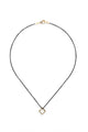 Brass Square Necklace on a Black Chain