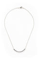 Silver Curve Bar Necklace on Silver Chain