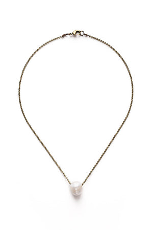 Freshwater Pearl Necklace on Brass Chain