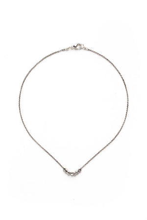 Small Silver Geometric Bead Necklace on Silver Chain