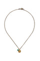 Zodiac Charm Necklace w/ Turquoise Nugget on Brass Rolo Chain