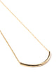 Gold Curve Bar Necklace on Gold Chain