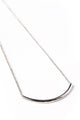 Silver Curve Bar Necklace on Silver Chain