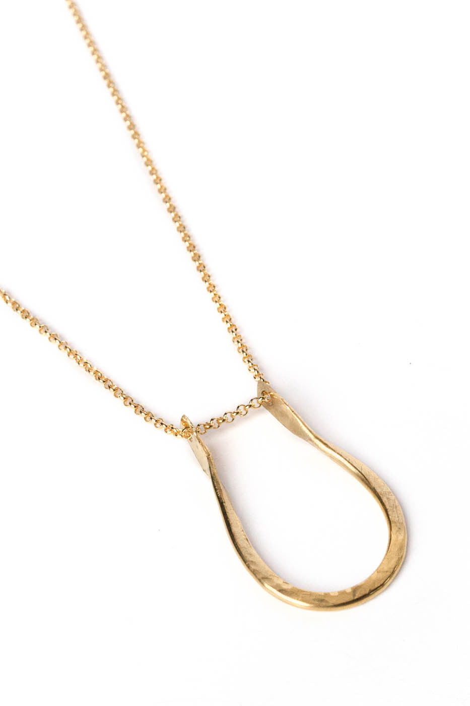 Pinched “U” Necklace on Gold Chain
