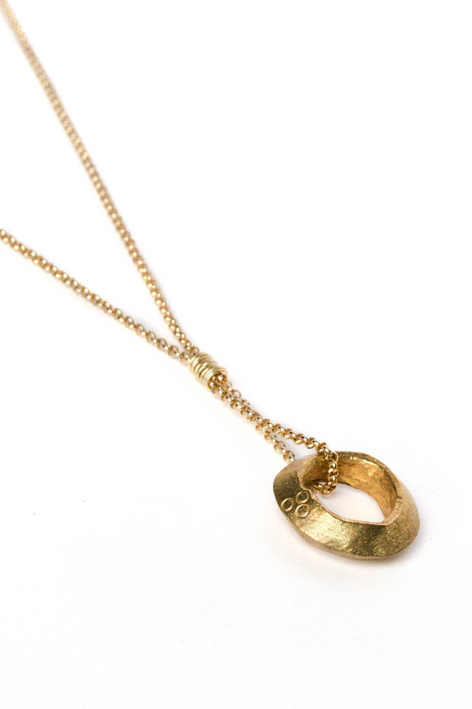 Golden Ethiopian Ring Necklace on Gold Chain