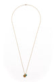 Zodiac Charm Necklace w/ Turquoise Nugget on Gold Ball Chain