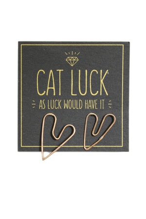 CAT LUCK Gold Fill Organic Heart Studs