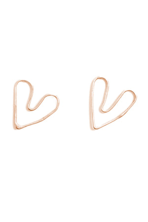 CAT LUCK Gold Fill Organic Heart Studs