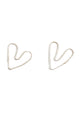 CAT LUCK Sterling Silver Organic Heart Studs