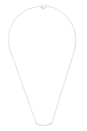 Small Silver Curve Bar Necklace