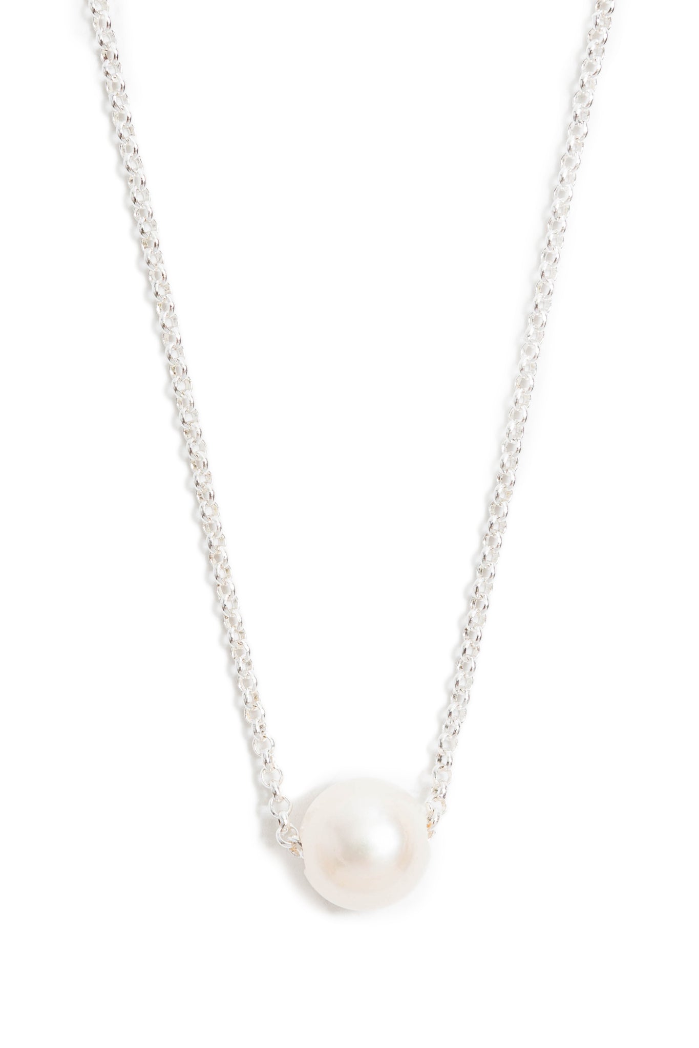 Freshwater Pearl Necklace on Silver Chain