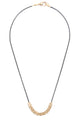 Tiny Gold Curb Chain + Black Rolo Chain Choker