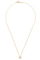 Tiny Brass Square Necklace on Gold Chain