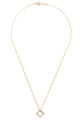 Small Brass Square Necklace on Gold Chain