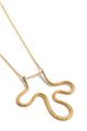 Pinched Squiggle on Gold Rolo Chain