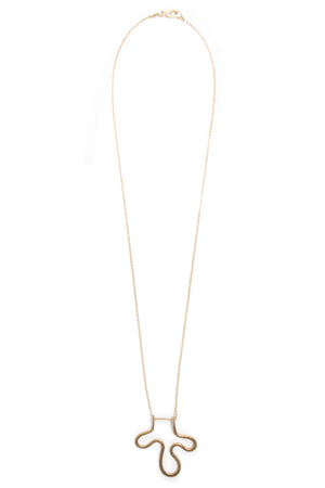 Pinched Squiggle on Gold Rolo Chain