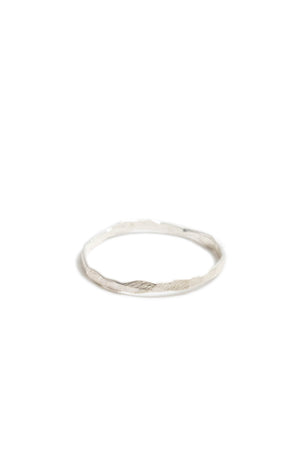 Tiny Sterling Silver Hammered Stacking Ring