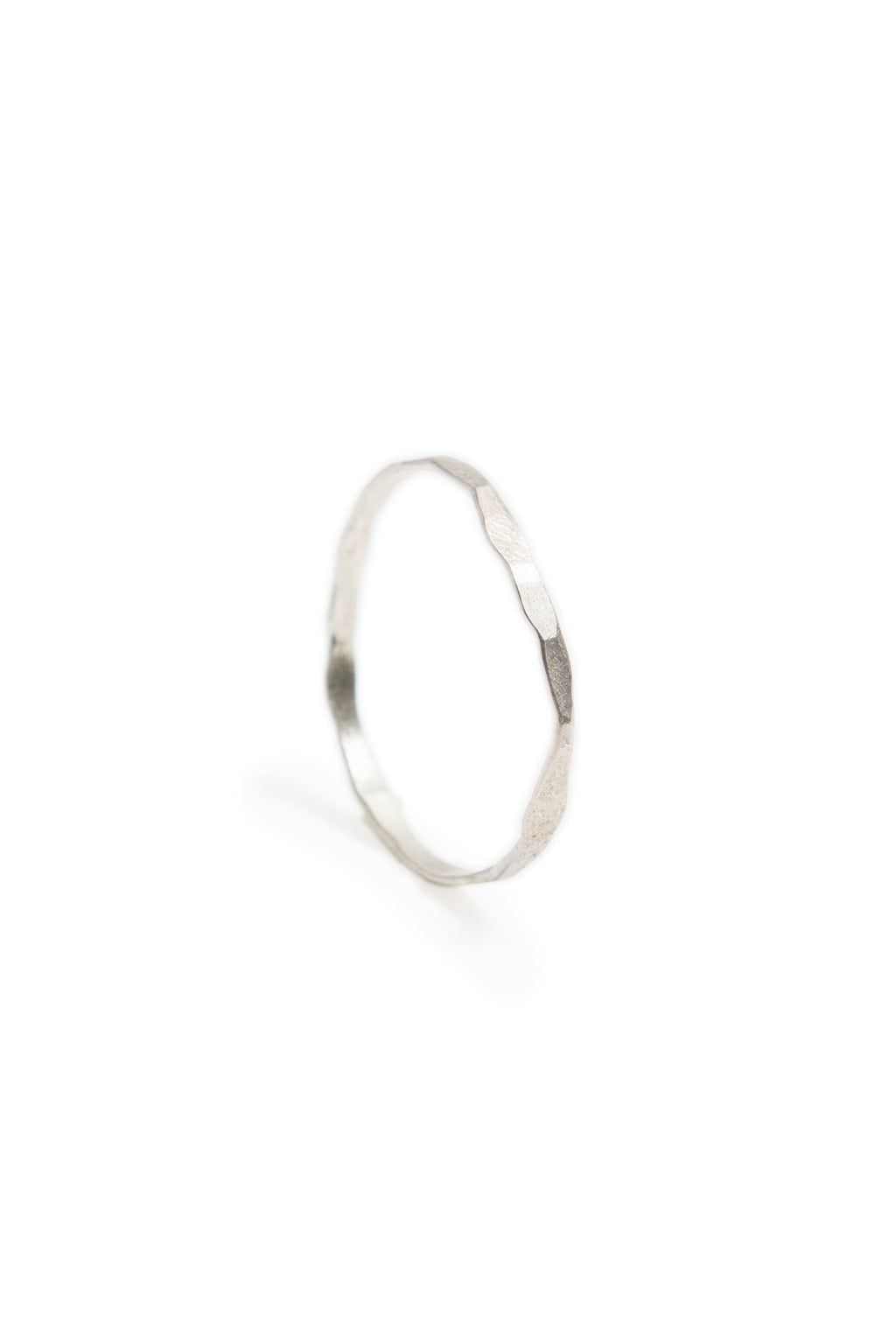 Tiny Sterling Silver Hammered Stacking Ring