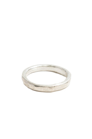 Thick Sterling Silver Hammered Stacking Ring