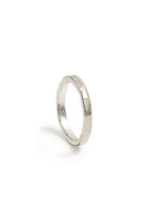 Thick Sterling Silver Hammered Stacking Ring