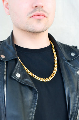 Chunky Matte Gold Curb Chain Necklace