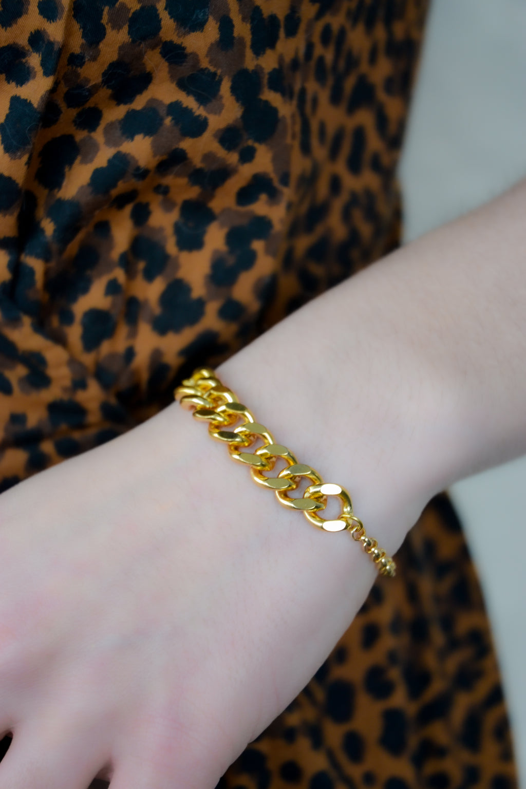 Gold Curb Chain + Rolo Chain Bracelet
