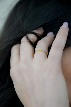 Barely There 14K Rose Gold Hammered Stacking Ring