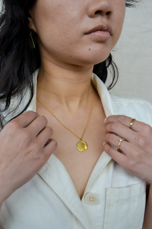 Golden Moon Coin Necklace