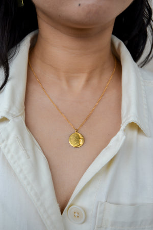 Golden Moon Coin Necklace