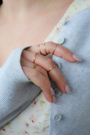 Barely There 14K Gold Hammered Stacking Ring