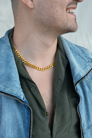 Gold Curb Chain Necklace