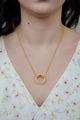 Floating Circle Necklace on Gold Chain