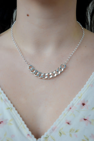 Silver Curb Chain + Rolo Chain Choker