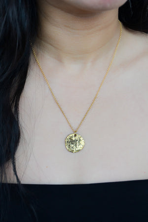 Gold Symbol Coin Necklace