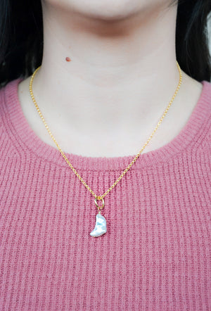 Freshwater Pearl Crescent Moon Necklace