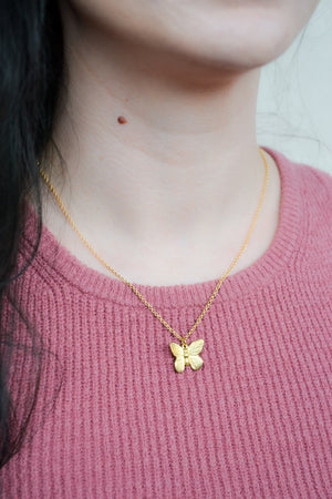3D Golden Butterfly Necklace